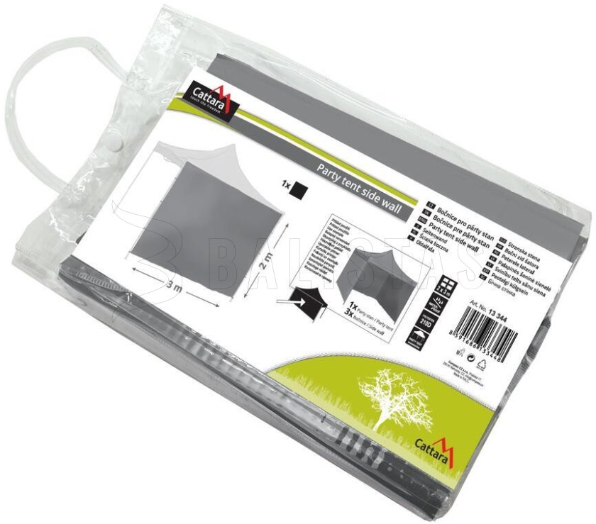 Zijwand voor partytent 2X3m 210D grijs WATERPROOF Cattara 13344 4
