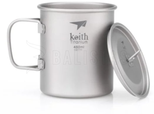 Titanium mok Keith met deksel 450ml