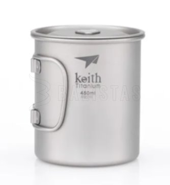 Titanium mok Keith met deksel 450ml 2
