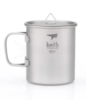 Titanium mok Keith met deksel 450ml 3