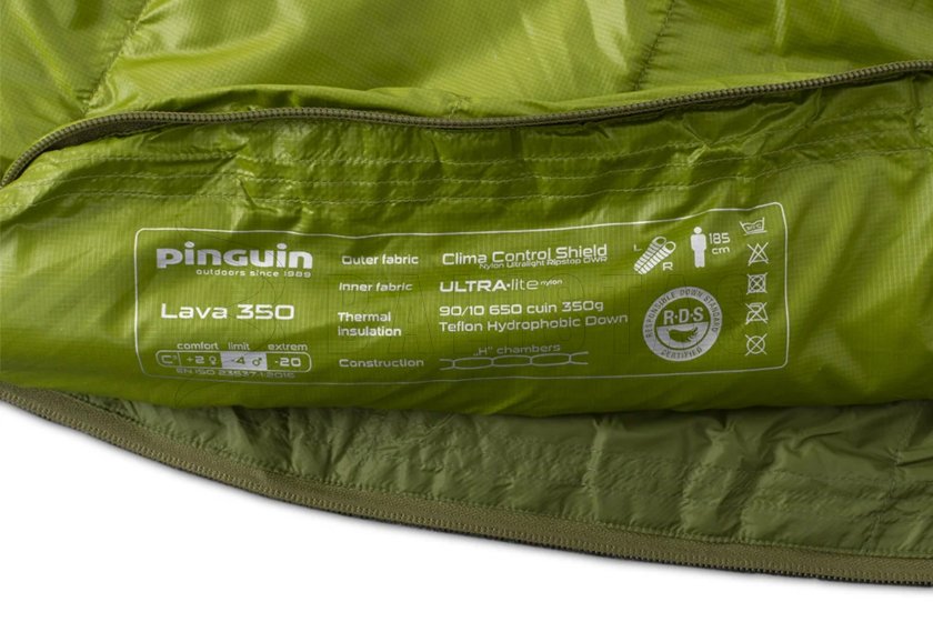 Slaapzak Pinguin Lava 350 175cm blauw rechts 5