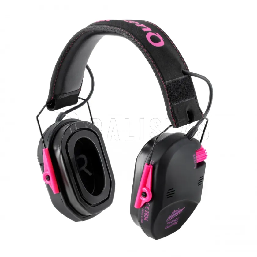 Actieve gehoorbescherming voor schietsport RealHunter Active ProSHOT QuadTAC Devil Pink